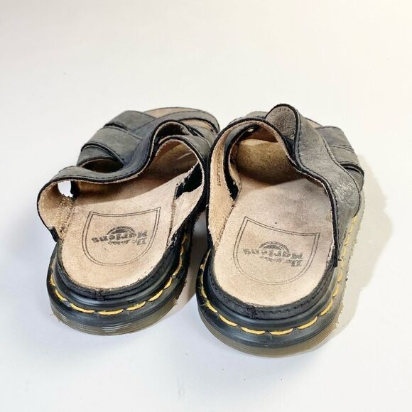 Doc Marten Y2K Vintage criss cross black leather slide sandal - Picture 3 of 8